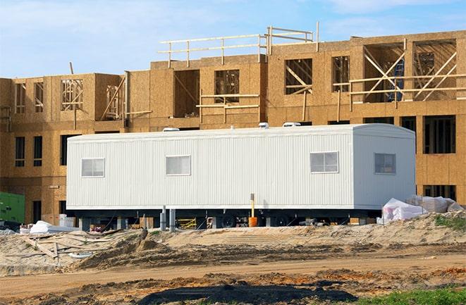 office trailers and equipment rental at a construction site in Seal Beach, CA